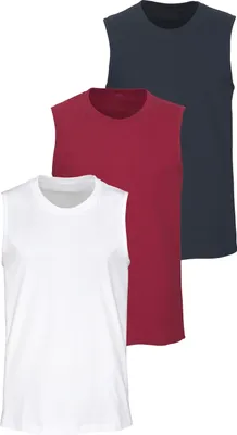 Produktbild von H.I.S. Muscleshirt 3 er-Pack weiß, rot, marine Größe 7/XL