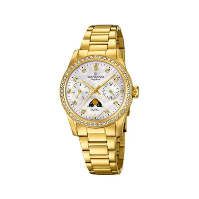 Produktbild von Candino Damen Uhr Armbanduhr golden C4689/1 Mondphase
