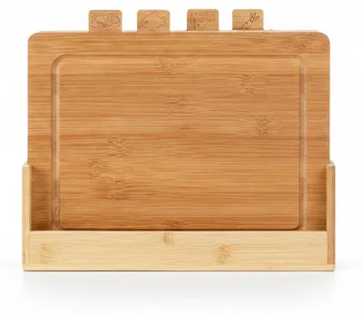 Produktbild von JL cuisine - Schneidbrettsatz - Bambus - 4-teilig - Mit Halter, KI-generiertes Bild