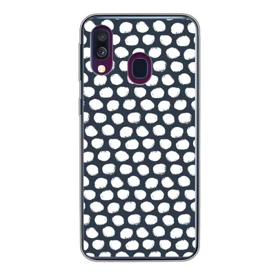 Produktbild von MuchoWow® Handyhülle Schutzhülle Hülle für Samsung Galaxy A40 Tupfen - Muster - Weiß Silikon Softcase Handy Hülle - Handy-Tasche