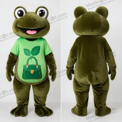 Produktbild von Olivegrüner MASTICOT Samt-Frosch-Maskottchen
