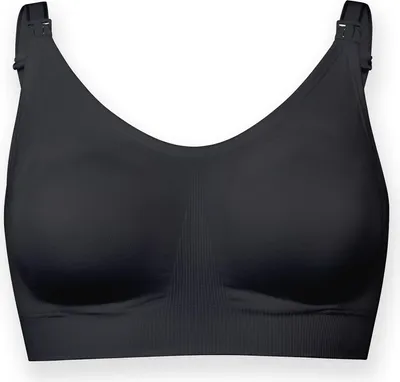 Produktbild von Medela Ultimate BodyFit BH – Nahtloser Umstands- und Still-BH für hervorragende Passform und Unterstützung während Schwangerschaft und Stillzeit S Schwarz