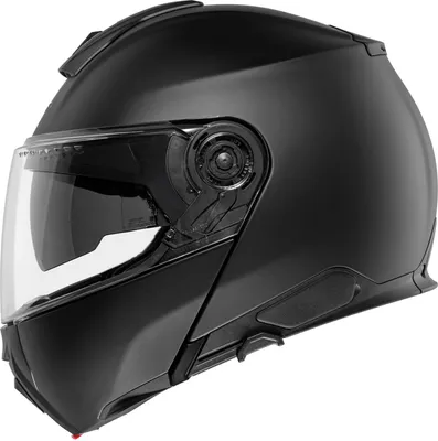 A black motorcycle helmet shown from a side angle on a white background.