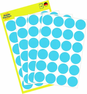 Produktbild von Avery Zweckform 3005, Markierungspunkte, ? 18 mm, 96 Markierungspunkte / 4 Bögen, Blau
