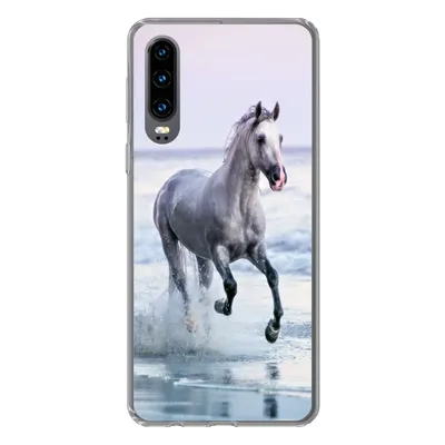 Produktbild von MuchoWow® Handyhülle Schutzhülle Hülle für Huawei P30 Pferd - Pilz - Strand Silikon Softcase Handy Hülle - Kartenbesitzer