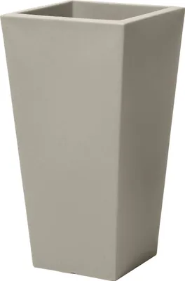 Image de Step2 Tremont Pot de Fleur - Carré et Grand - Béton - 38,1 x 38,1 x 71,1 cm | Jardinière Balcon Léger et Facile à déplacer - Plastique rotomoulé