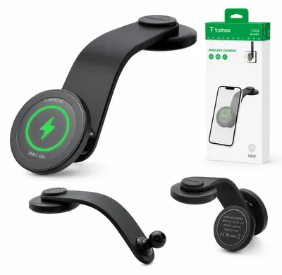 Image de Support De Voiture Magnétique 15W Charge Sans Fil Rapide Puissant Tr