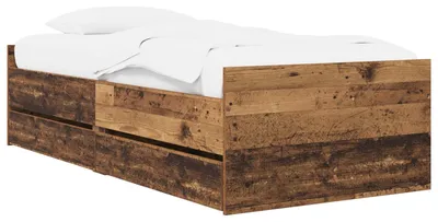 Image de vidaXL : Structure de lit en bois massif et en panneaux de particules