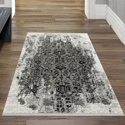 Obrázok produktu pre Orientálny koberec do izby pre hostí s dekoráciami v sivej farbe Veľkosť - 80 x 150 cm