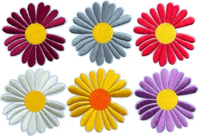 Produktbild von Daisy Margriet Flowers Bügel-Emblem-Aufnäher, großes Set, 6 Stück