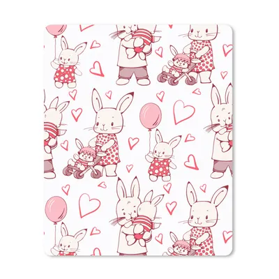 Produktbild von MuchoWow® Mauspad Mousepad Kaninchen - Liebe - Muster 30x40 cm - Mousepads - Maus Mat - Pad - Mausunterlage - Mausmatten