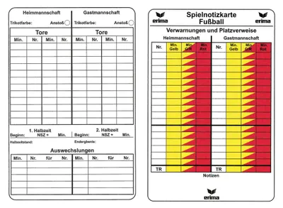 Produktbild von erima Spielnotizkarten Fussball