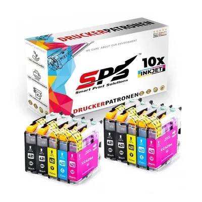 Produktbild von 10x Multipack Set Kompatibel für Brother DCP-J 1140 Druckerpatronen (LC-421XLBK, LC-421XLC, LC-421XLM, LC-421XLY)