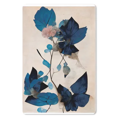 Produktbild von MuchoWow® Mauspad Mousepad Pflanzen - Blätter - Blau - Blumen 18x27 cm - Mousepads - Maus Mat - Pad - Mausunterlage