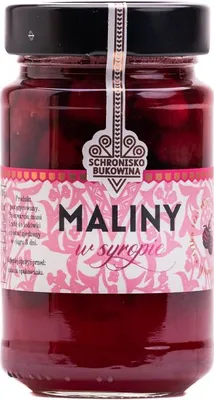 Produktbild von Himbeeren in Zuckersirup 240g - Schronisko Bukowina