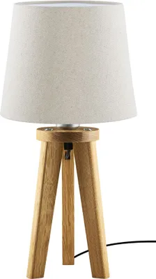 Produktbild von Elli Tischleuchte Asteiche geölt Jute Leinenoptik