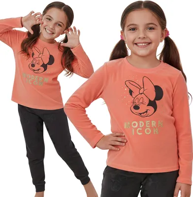 Obrázek produktu pro DISNEY Minnie Mouse Velurové pyžamo pro dívky, DVOUČÁSTNÉ pyžamo s dlouhým rukávem OEKO-TEX 104