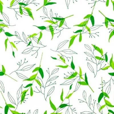 Produktbild von 20 Servietten Linn green - Zarte und elegante Blätter grün 33x33cm