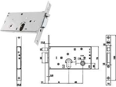 Zdjęcie produktu dla Elektryczny zamek wpuszczany do listew, tylko zapadka, 78 mm, H 85000 – 58 mm (Y8500058080)