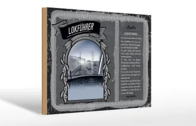 Produktbild von Holzschild Berufe 30x20cm Lokführer zielorientiert Meister