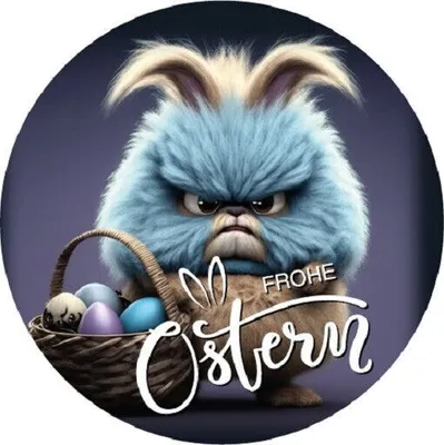 Produktbild von 48x hochwertige Etiketten "Frohe Ostern" Hase rund hohe Klebekraft 4cm Aufkleber