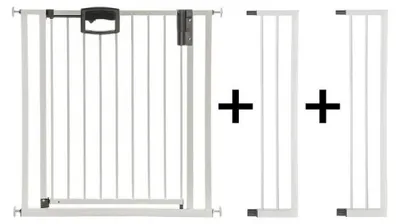 Image de Barrière de sécurité pour porte et escalier GEUTHER Easylock Plus | 112,5–120,5 cm | Sécurité pour bébés et enfants | Barrière à fixation sans perçage | Métal |