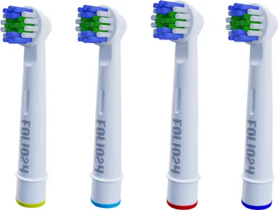 Produktbild von 4 x Aufsteckbürsten Ersatzbürsten für Braun Oral B Precision Clean Zahnbürsten