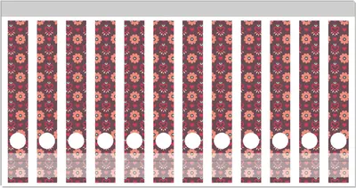 Produktbild von Wallario Ordnerrücken Sticker, selbstklebend für schmale Ordner, 12 Stück, Motiv Muster mit Blumen und Herzen