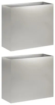 Immagine prodotto di vidaXL Vasi da giardino, 2 pezzi, argento, 50 x 20 x 40 cm, acciaio inossidabile