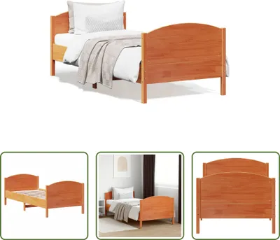 Produktbild von The Living Store Massivholzbett ohne Matratze Wachsbraun 90x200 Kiefernholz