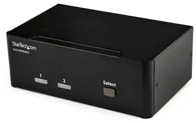 Image de Commutateur KVM DisplayPort avec 2 ports, résolution 4K, 60 Hz, couleur noire