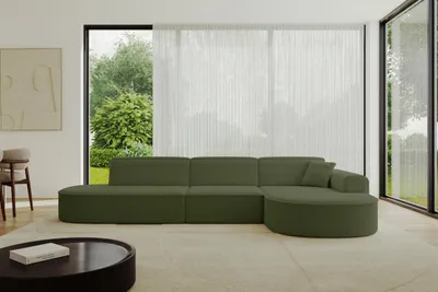 Produktbild von ALTDECOR Ecksofa in L-Form  MARI-L2 - 328x171x79,5 cm  Grün -  Corner Sofa Bett Eckcouch Couch  Wohnlandschaft Cauchsofa