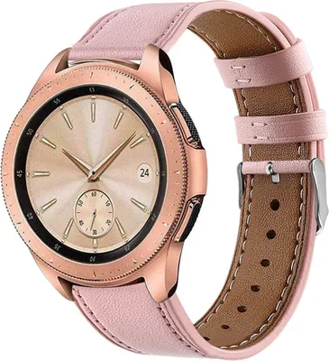 Produktbild von Strap-it Samsung Galaxy Watch 42mm Armband Leder (Rosa)