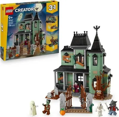 Produktbild von LEGO Creator 3-in-1 Das Spukhaus, 31167, Bauset für Kinder ab 9 Jahren, 736 Teile, 5 Minifiguren, 3 Modelle: Haus, Zug und Schiff