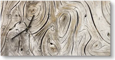 Produktbild von DEQORI Glasuhr 60x30 cm Zahlen 'Verwittertes Holz' Wanduhr Glas Uhr Design leise