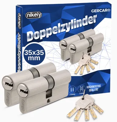 Produktbild von Professioneller Profilzylinder – Einzelschließung – Messing – 70 mm – 10 Schlüssel – Einbruchschutzklasse A – Sicherheitsstufe 2 – Türschloss