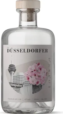 Produktbild von THE CITY GIN’S – Düsseldorfer Gin 0,5 l – Premium Dry Gin 41 % Vol – handcrafted Botanicals – urbaner Genuss mit rheinischem Charme- [Enthält Sulfite]