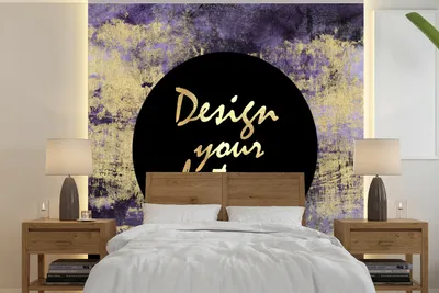 Produktbild von MuchoWow® Fototapete für Wohnzimmer oder Schlafzimmer Wandtapete Vinyl Motivtapete Zitat - Zukunft - Gold - 300x300 cm - Wanddekoration