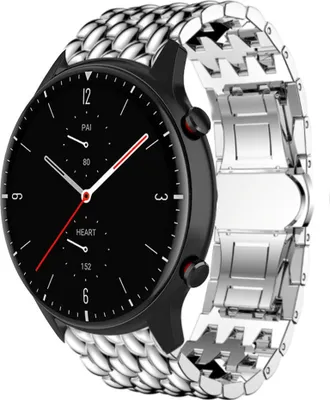 Produktbild von Strap-it Amazfit GTR 2 Stahl-Drachenarmband (Silber)