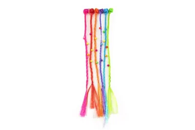 Produktbild von Sponky/Skřipce do vlasů 6ks plast s barevnými copánky 30cm 2druhy