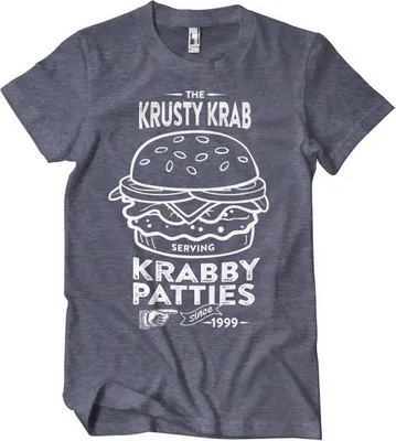 Produktbild von The Krusty Krab Serving Krabby Patties T-Shirt - Large  - NavyHeather