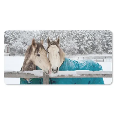 Produktbild von MuchoWow® Mauspad Mousepad Pferde - Decke - Schnee 60x30 cm - Mousepads - Maus Mat - Pad - Mausunterlage - Nachhaltig