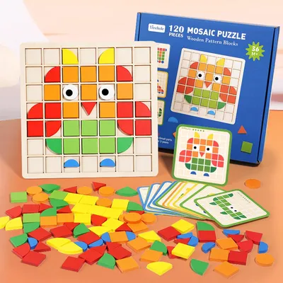 Immagine prodotto di Omgoods - 120 pezzi di puzzle in legno creativi per bambini