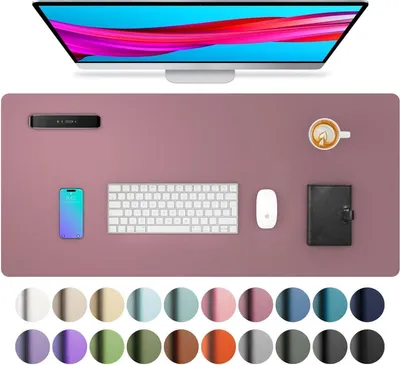 Zdjęcie produktu dla Aothia podkładka pod mysz ze skórypoliuretan antypoślizgowa wodoodporna 60cm x 35cm fioletowa
