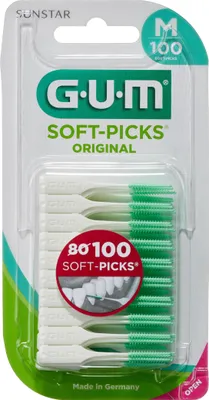 A package of GUM Soft-Picks Original interdental brushes.