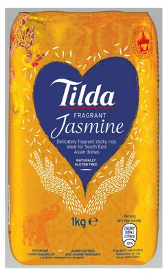 Obrázok produktu pre Tilda Jasmijnrijst 1000g – Aromatická, dlhozrnná jazmínová ryža, vysoká kvalita