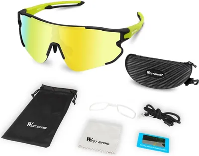 Produktbild von Outdoor Sport Sonnenbrille Herren Damen – Polarisierte Sportbrille für Laufen, Radfahren, Angeln, UV-Schutz, beschlagfrei, leicht