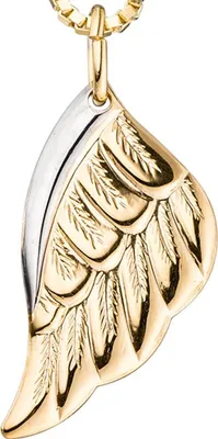 Produktbild von Anhänger Flügel Engelsflügel aus 333 Gold Gelbgold rhodiniert Halsschmuck Damen