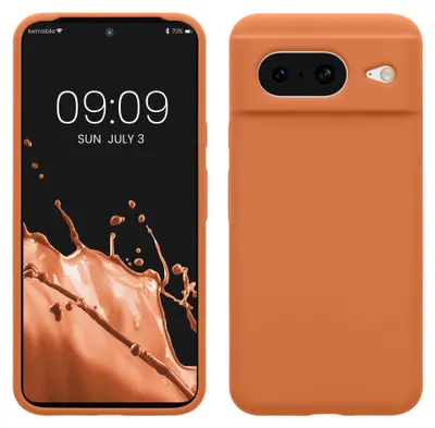 Produktbild von kwmobile Handyhülle für Google Pixel 8 Hülle, für Pixel 8 Case - Hülle Silikon - kabelloses Laden - Warme Aprikose