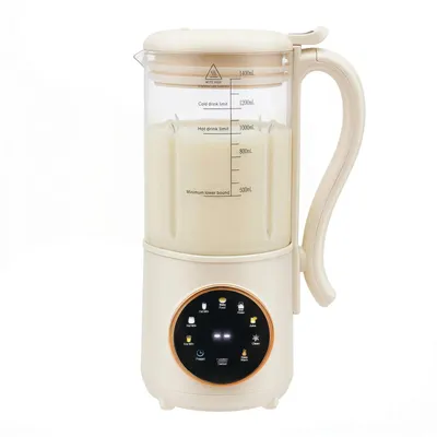 Produktbild von Sojadrinkbereiter - Multifunktionaler Sojadrinkmaker - 1,4 l Borosilikatglas - 600W Heizen + 200W Rühren - 16 Klingen - LED Touchdisplay - Warmhalten 55°C 6 Std - Schwarz